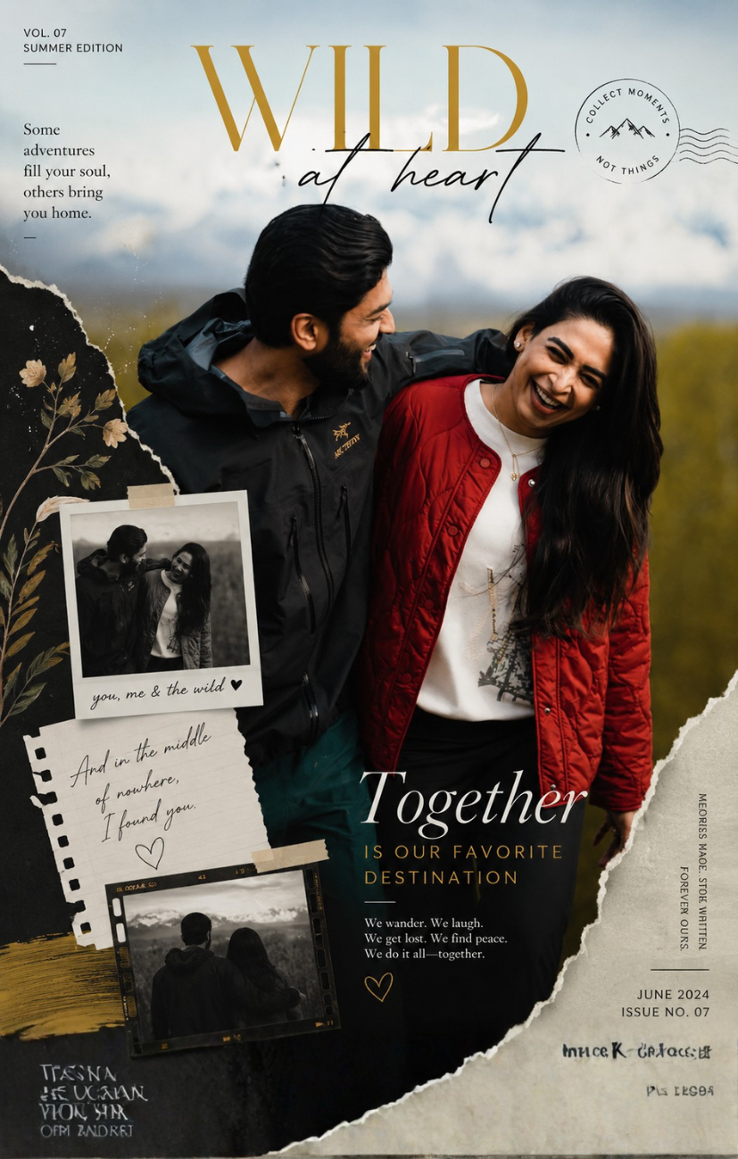 Couple mini magazine page - Cherished Moments